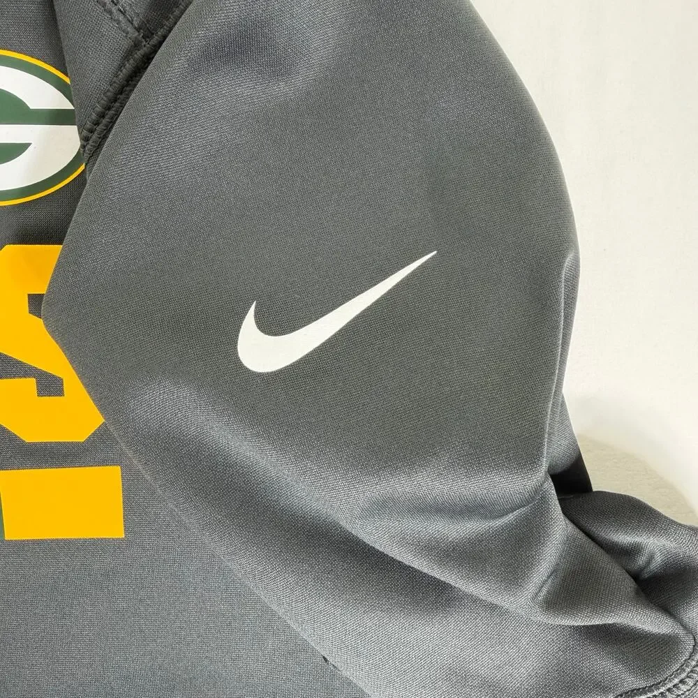 Nike Green Bay Packers Dri-Fit Hoodie Men's Large Dark Grey NFL Sweatshirt